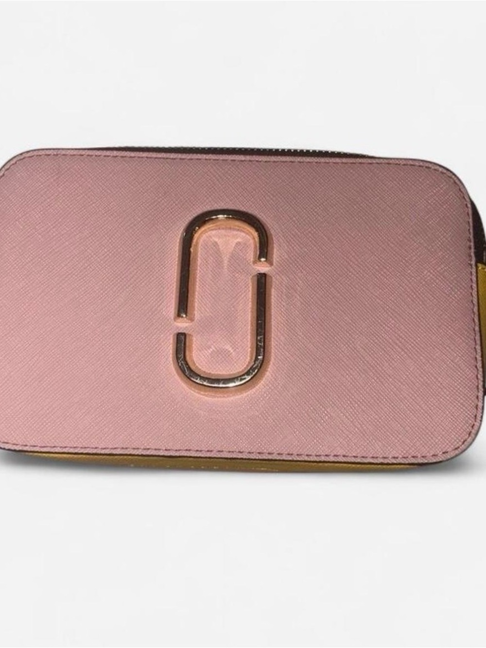 Marc Jacobs Rose Pink Saffiano Mini Camera Bag with Gold Logo